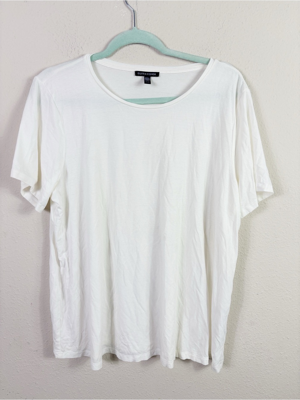 Eileen Fisher Short Sleeve Off white Shirt size XL